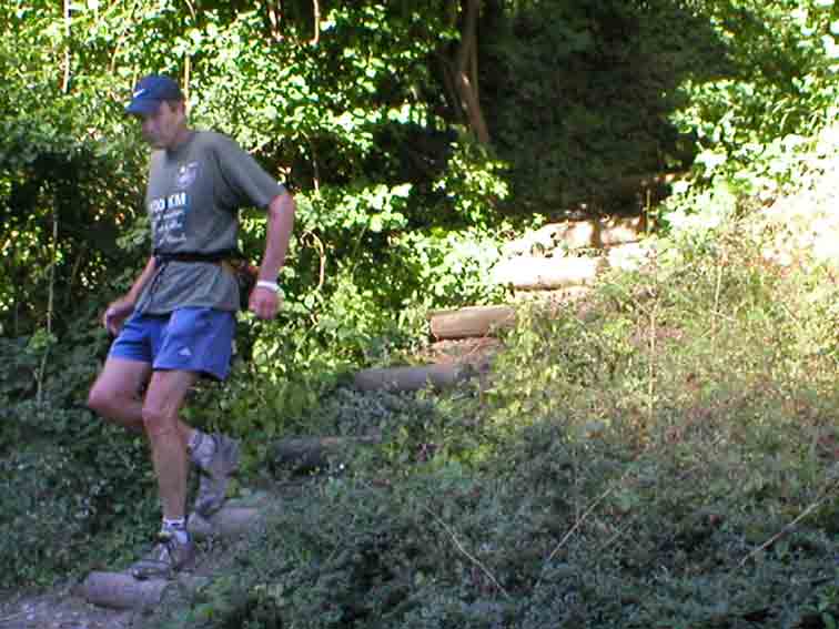 Escalier � l'arriv�e c�t� Pr�at (grottes).