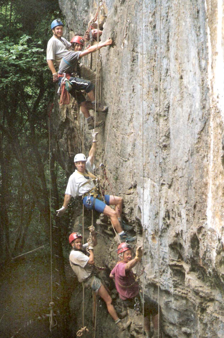 photo de groupe sur la paroi.