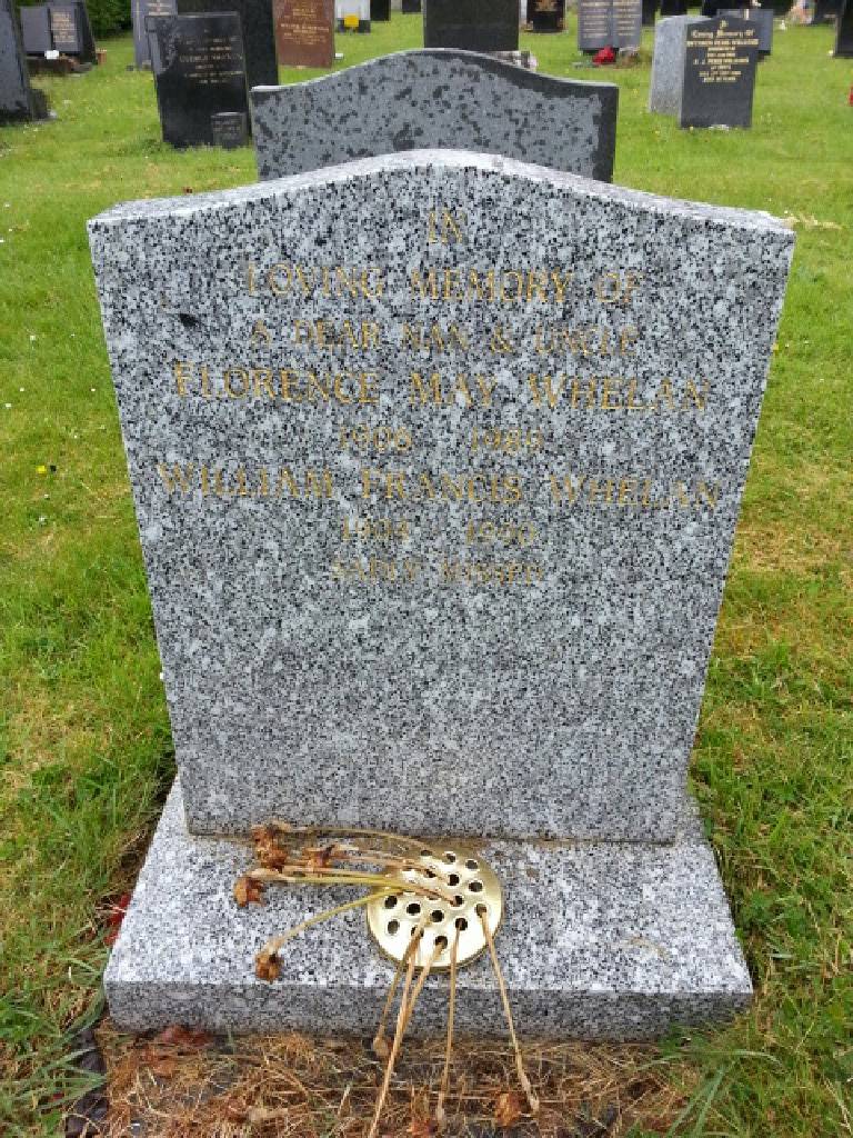 Cimetière Maeshyfryd : william francis whelan (1904-1990) et Florence May Whelan (1906-1989)